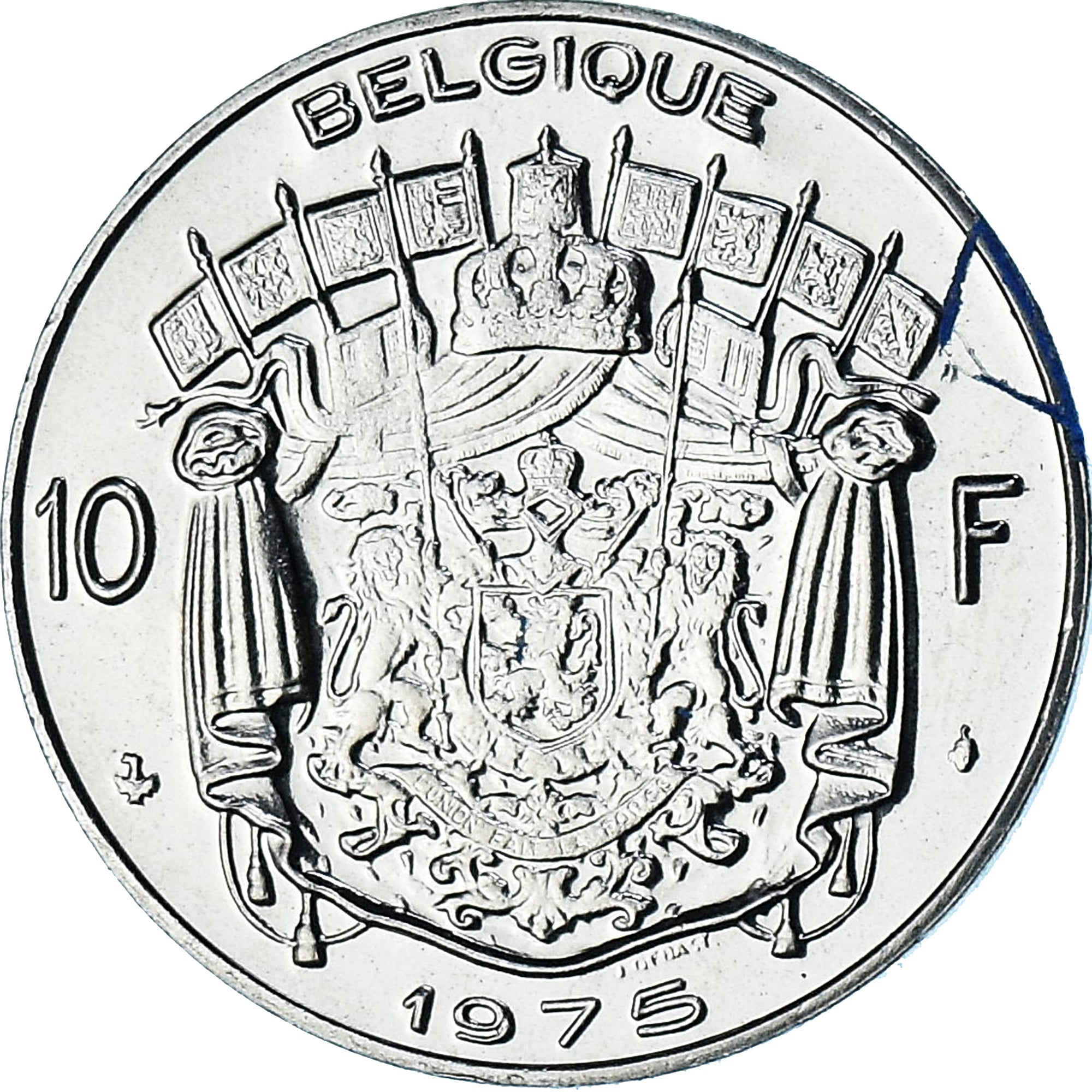Belgien, Baudouin I, 10 Francs, 10 Frank, 1975, STGL, Nickel, KM:155.1