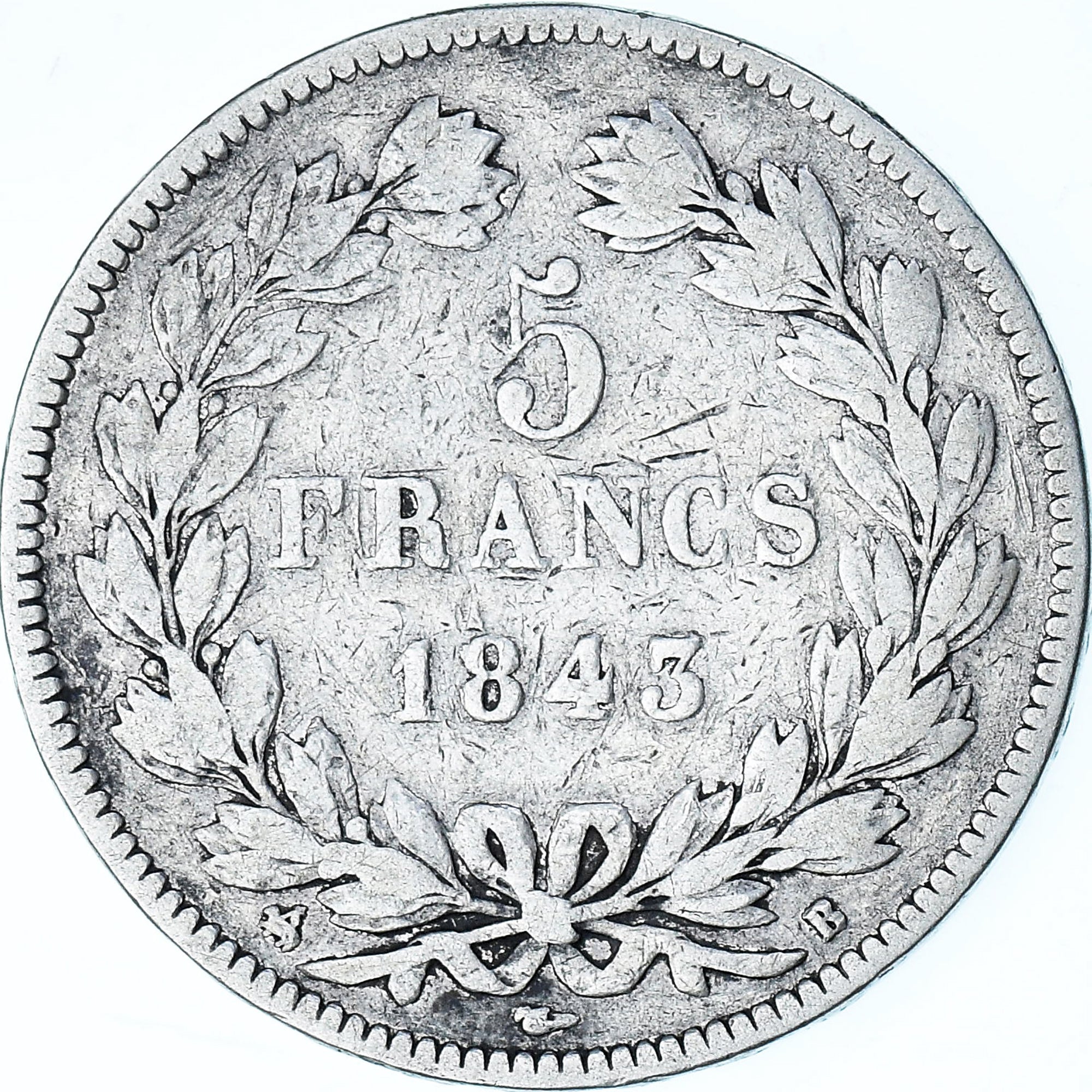Frankrijk, Louis-Philippe, 5 Francs, 1843, Rouen, FR, Zilver, Gadoury:678