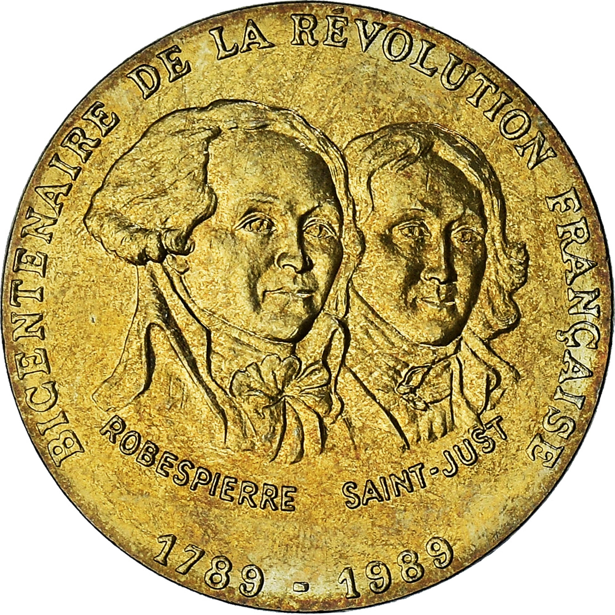 France, Médaille, Robespierre & Saint-Just, Bicentenaire de la Révolution