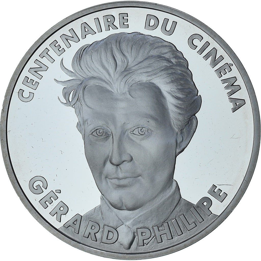 Francia, Gérard Philipe, 100 Francs, 1995, Paris, Proof / BE, FDC, Plata