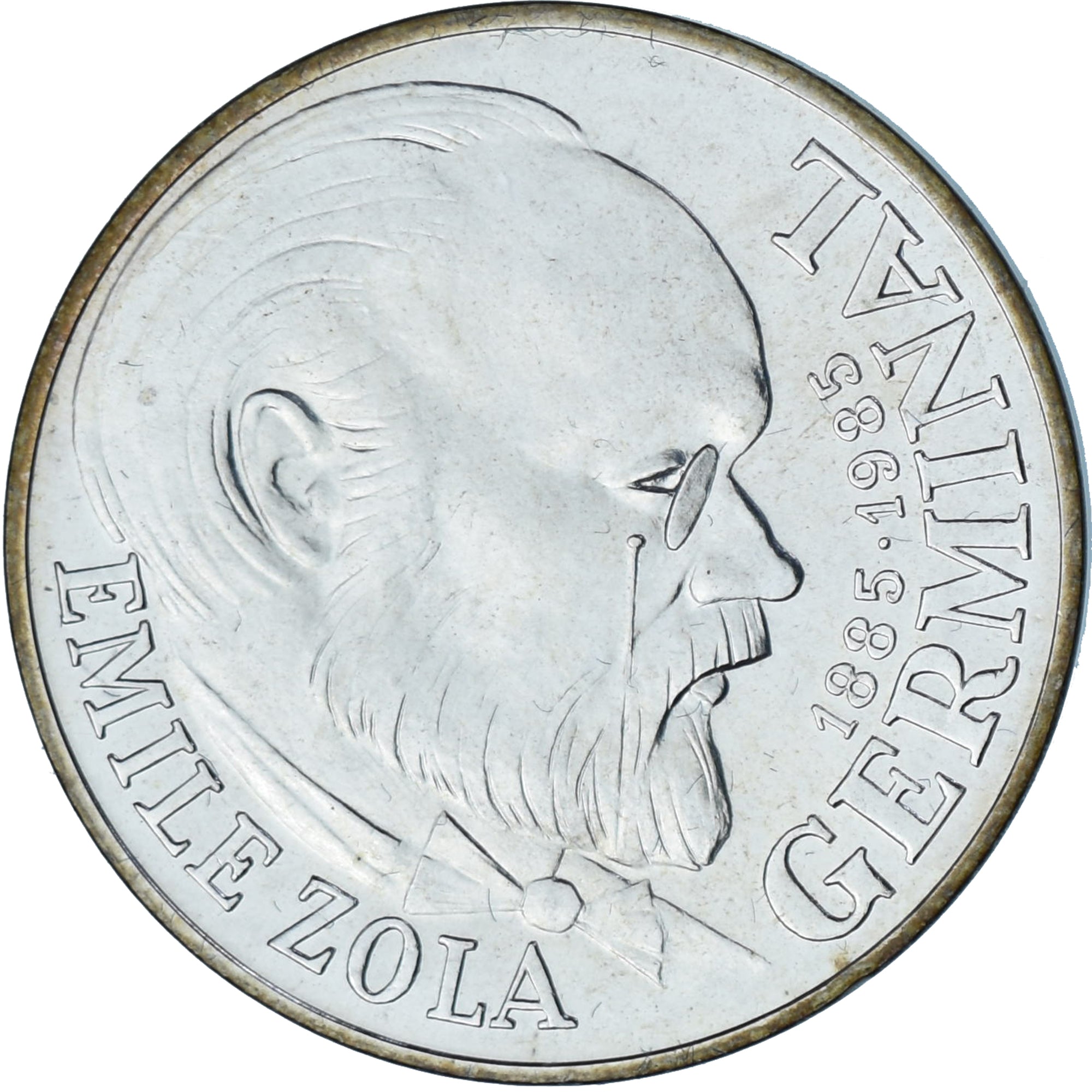 França, Emile Zola Germinal, 100 Francs, 1985, Paris, MS(65-70), Prata