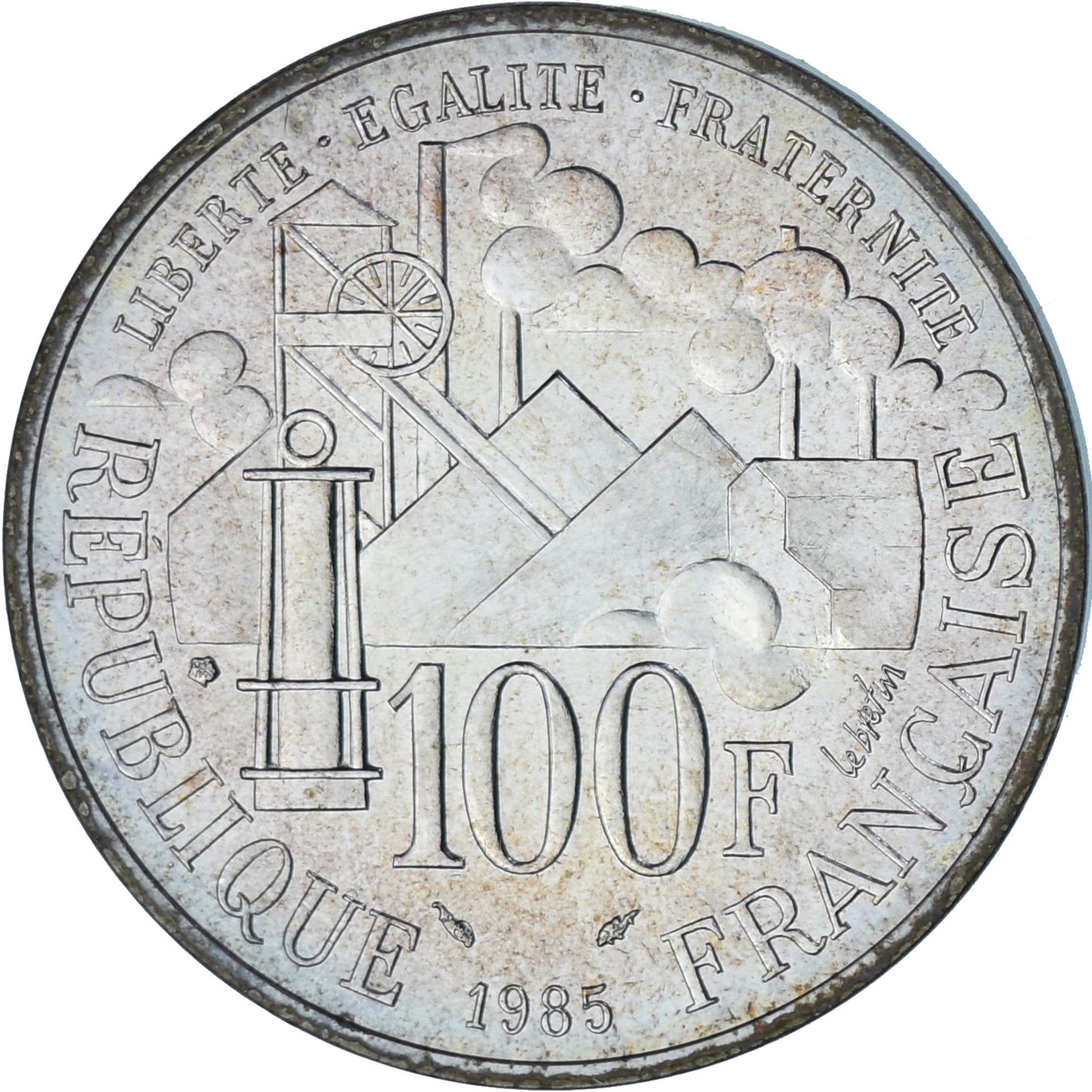França, Emile Zola Germinal, 100 Francs, 1985, Paris, MS(65-70), Prata
