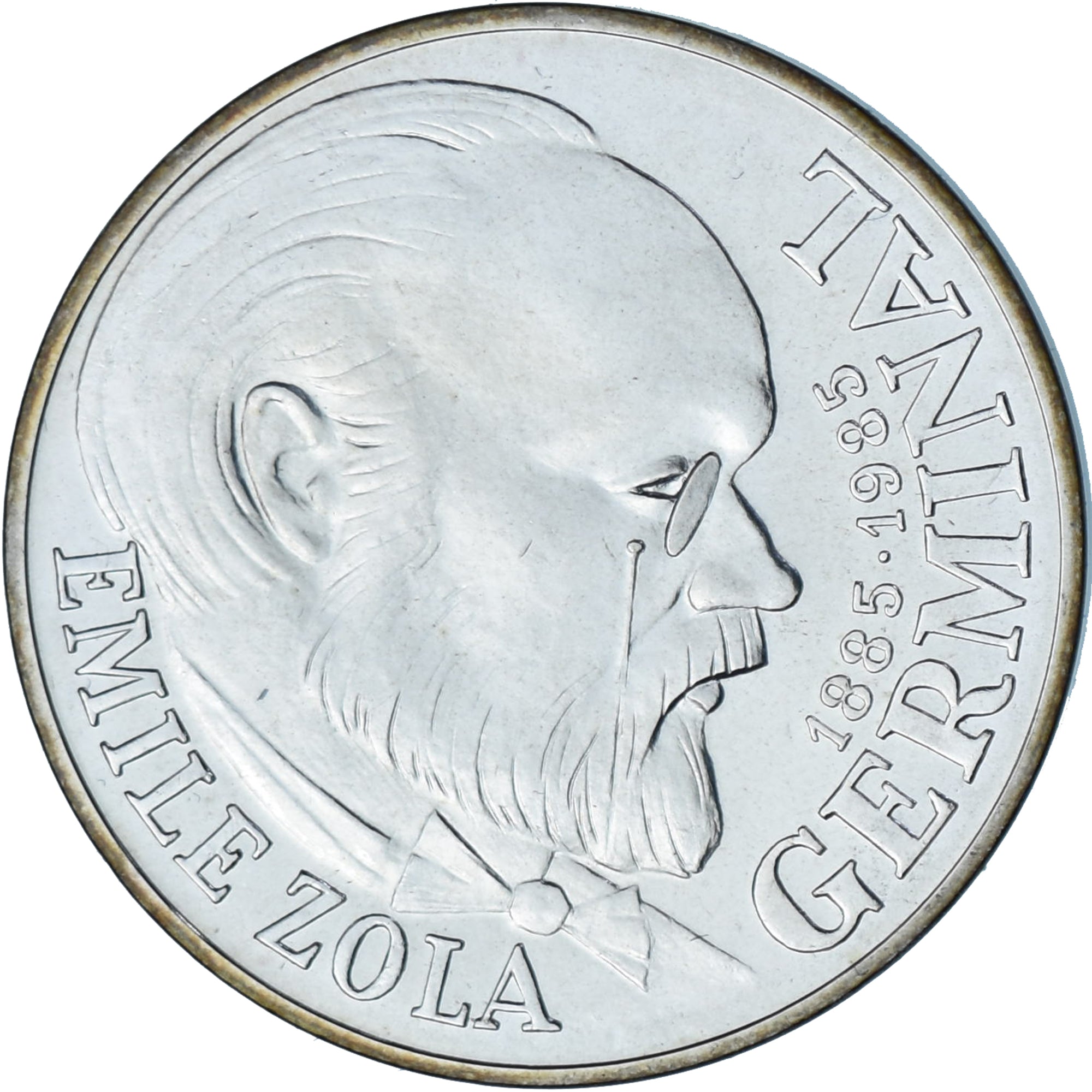 França, Emile Zola Germinal, 100 Francs, 1985, Paris, MS(65-70), Prata