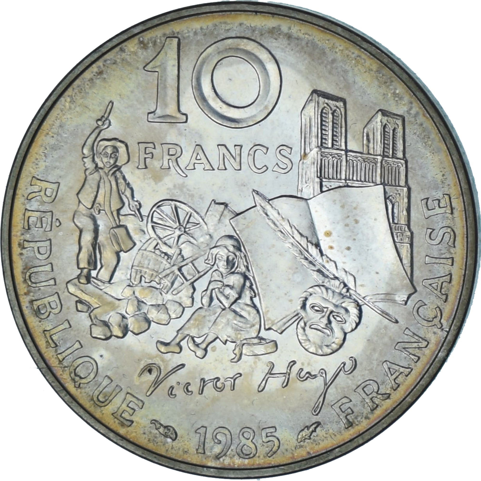 Francia, Victor Hugo, 10 Francs, 1985, Paris, BU, FDC, Argento, Gadoury:819