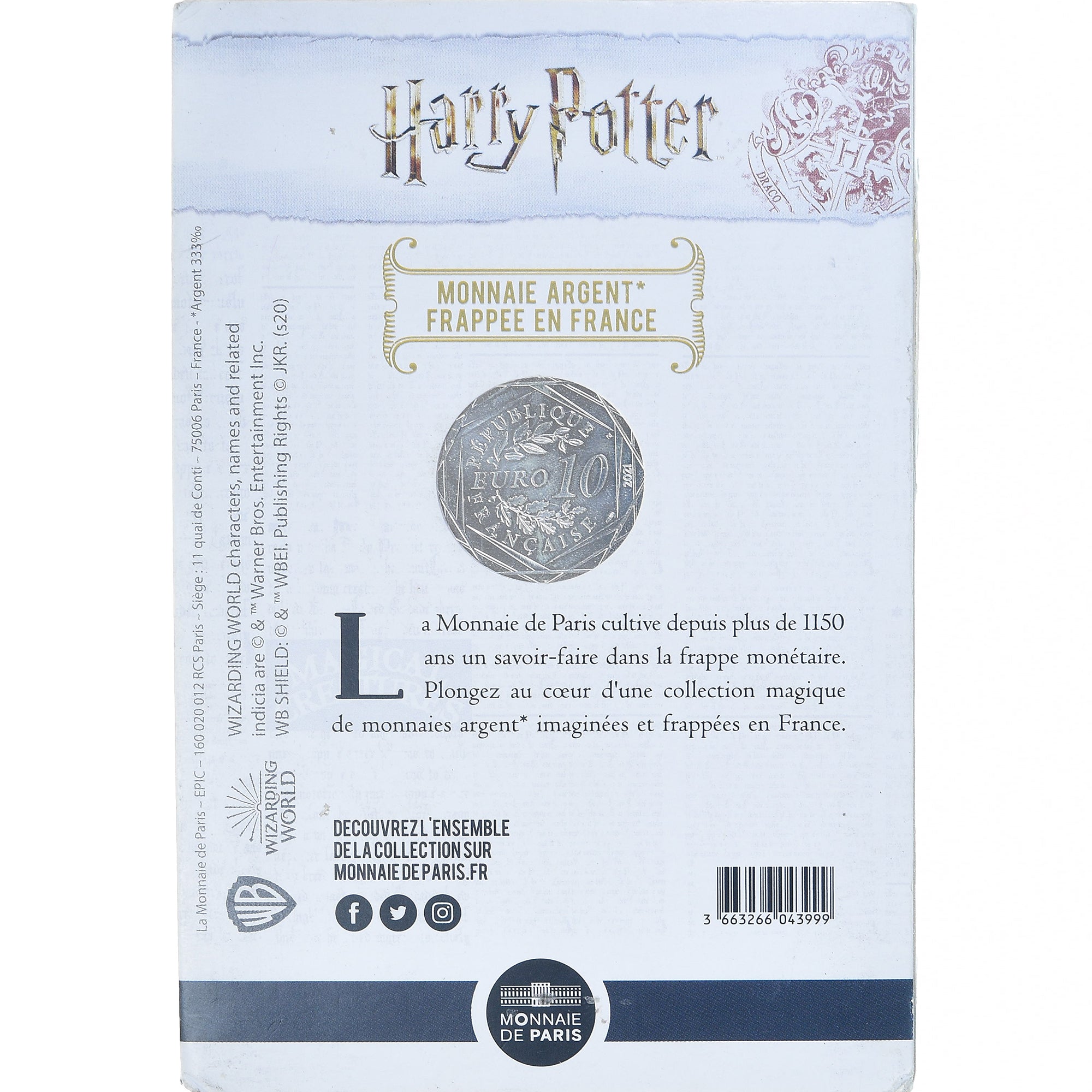 Frankrijk, 10 Euro, Harry Potter et les Reliques de la Mort 2 (17/18), 2021