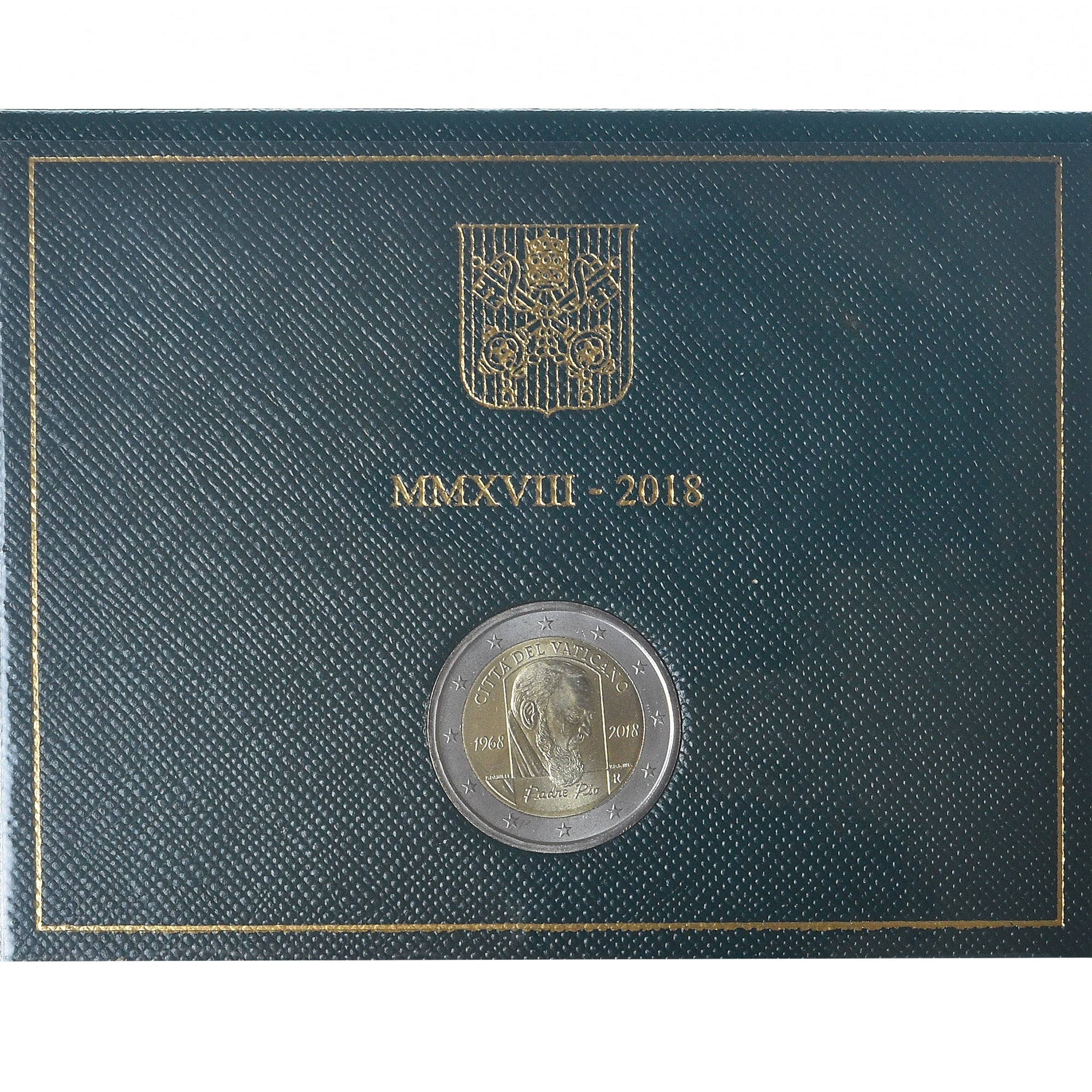 Vatican, Pape François, 2 Euro, 50ème anniversaire de la mort de Padre Pio