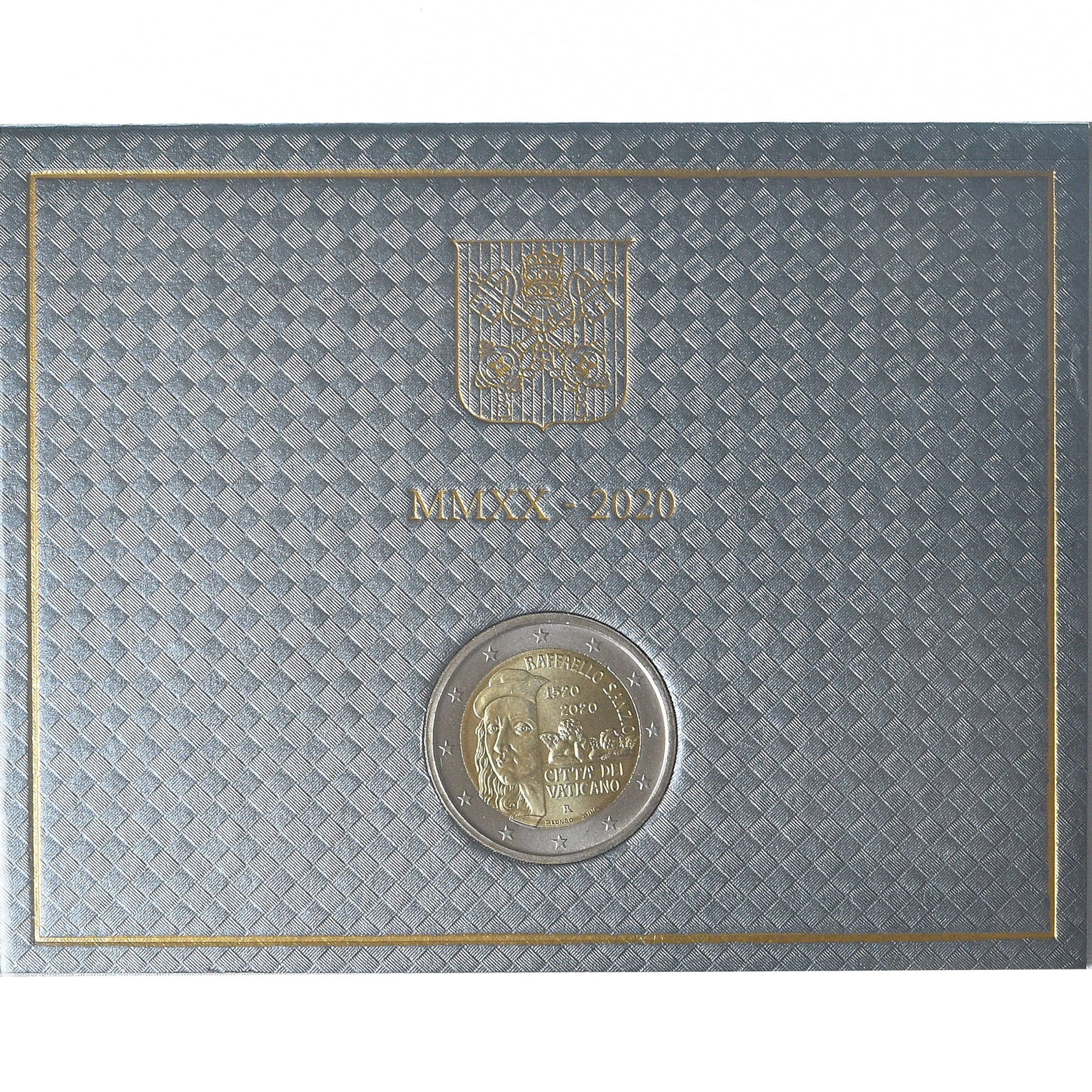 Vatican, Pape François, 2 Euro, 500 ans de la mort de Raphaël, 2020, Rome