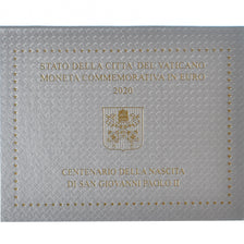 Vatican, Pape François, 2 Euro, 100 ans de la naissance de Jean Paul II, 2020