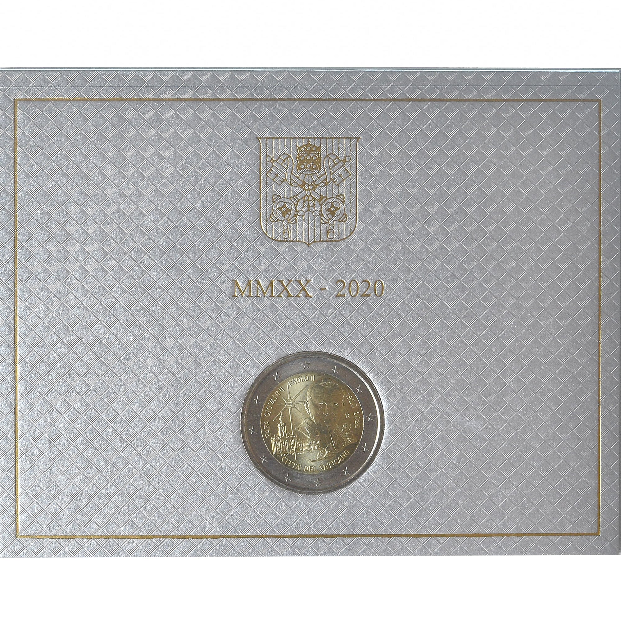 Vatican, Pape François, 2 Euro, 100 ans de la naissance de Jean Paul II, 2020