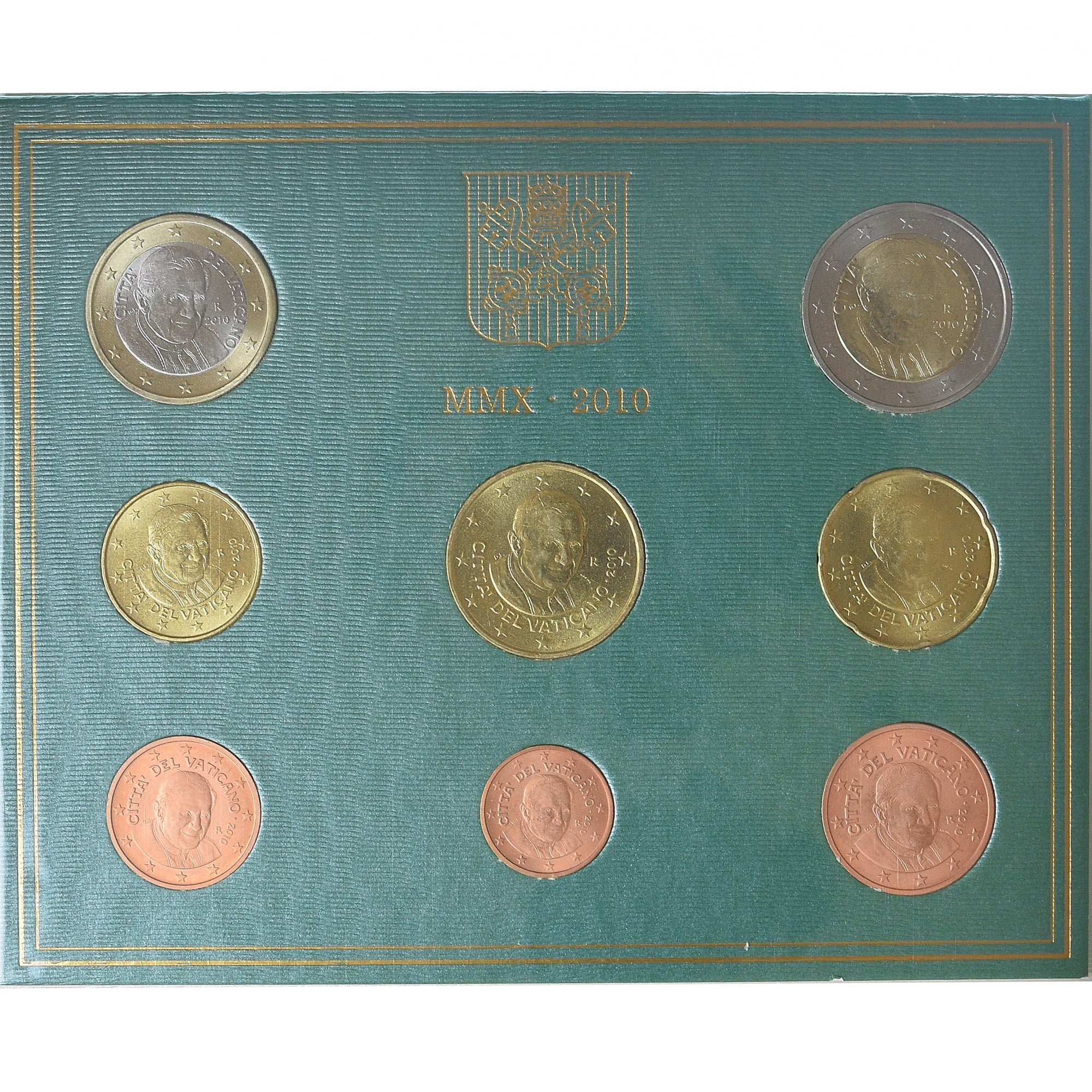 Watykan, Pape Benoit XVI, Set 1 ct. - 2 Euro, 2010, Rome, MS(65-70), ND
