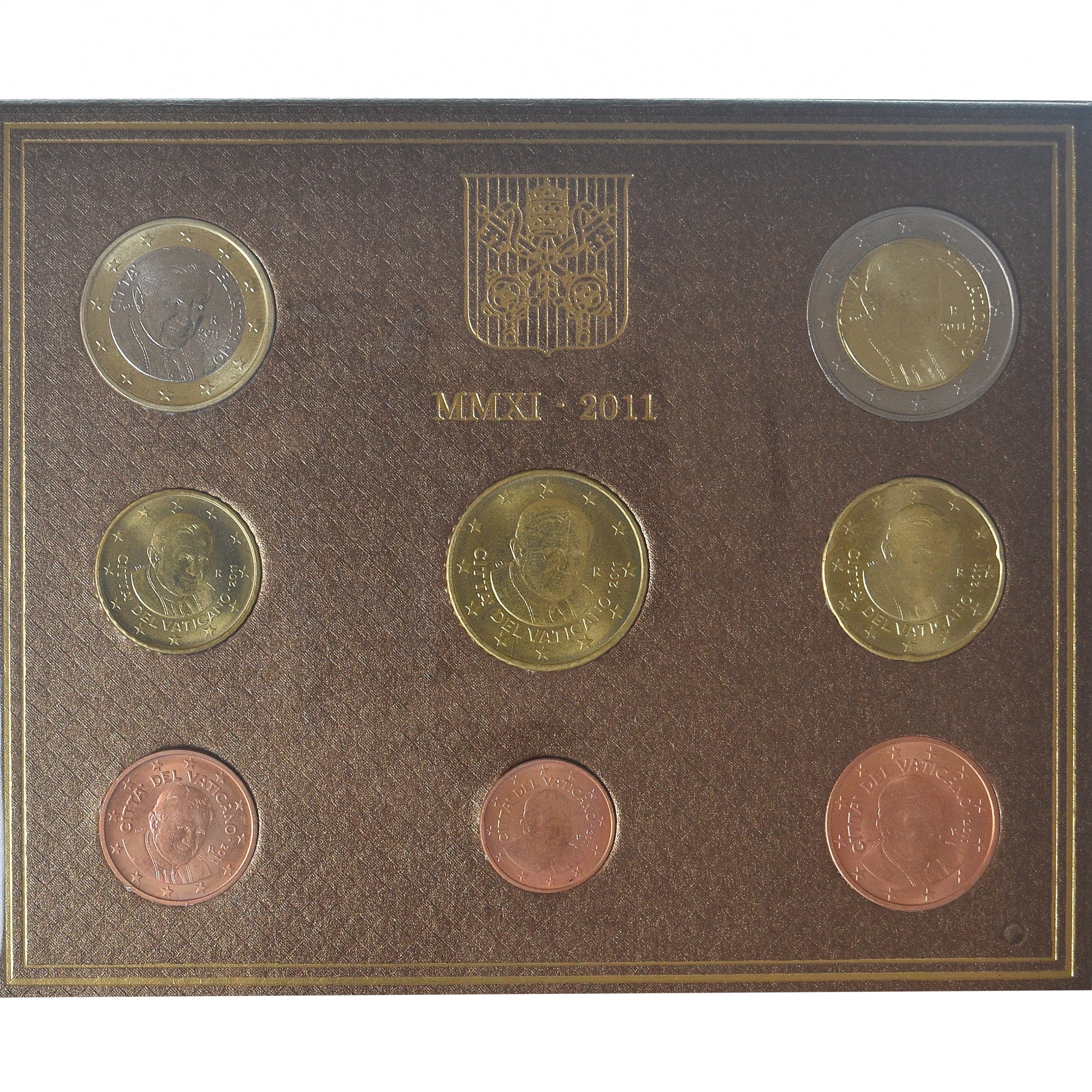 Watykan, Pape Benoit XVI, Set 1 ct. - 2 Euro, 2011, Rome, MS(65-70), ND