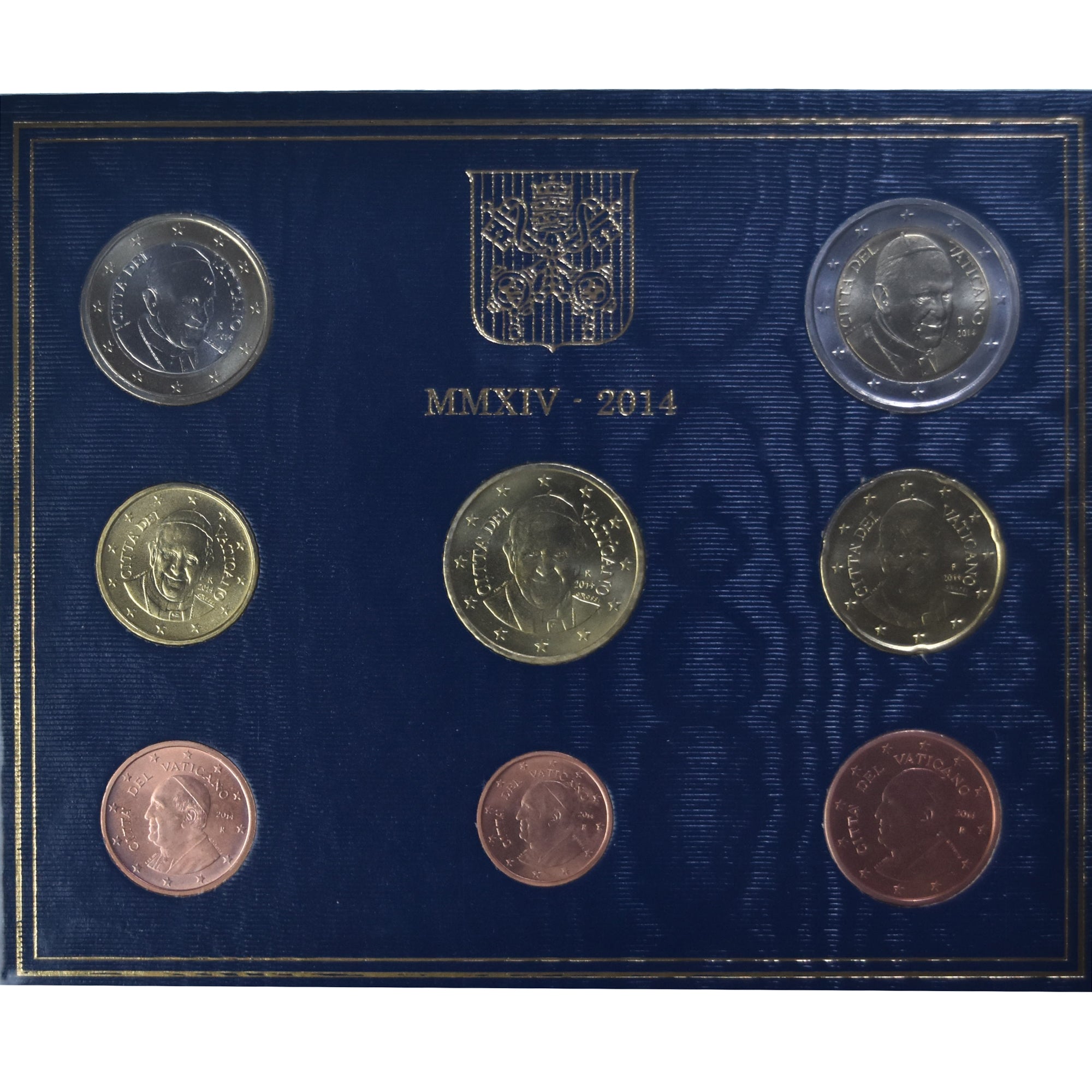 Vatican, Pape François, Set 1 ct. - 2 Euro, 2014, Rome, MS(65-70)