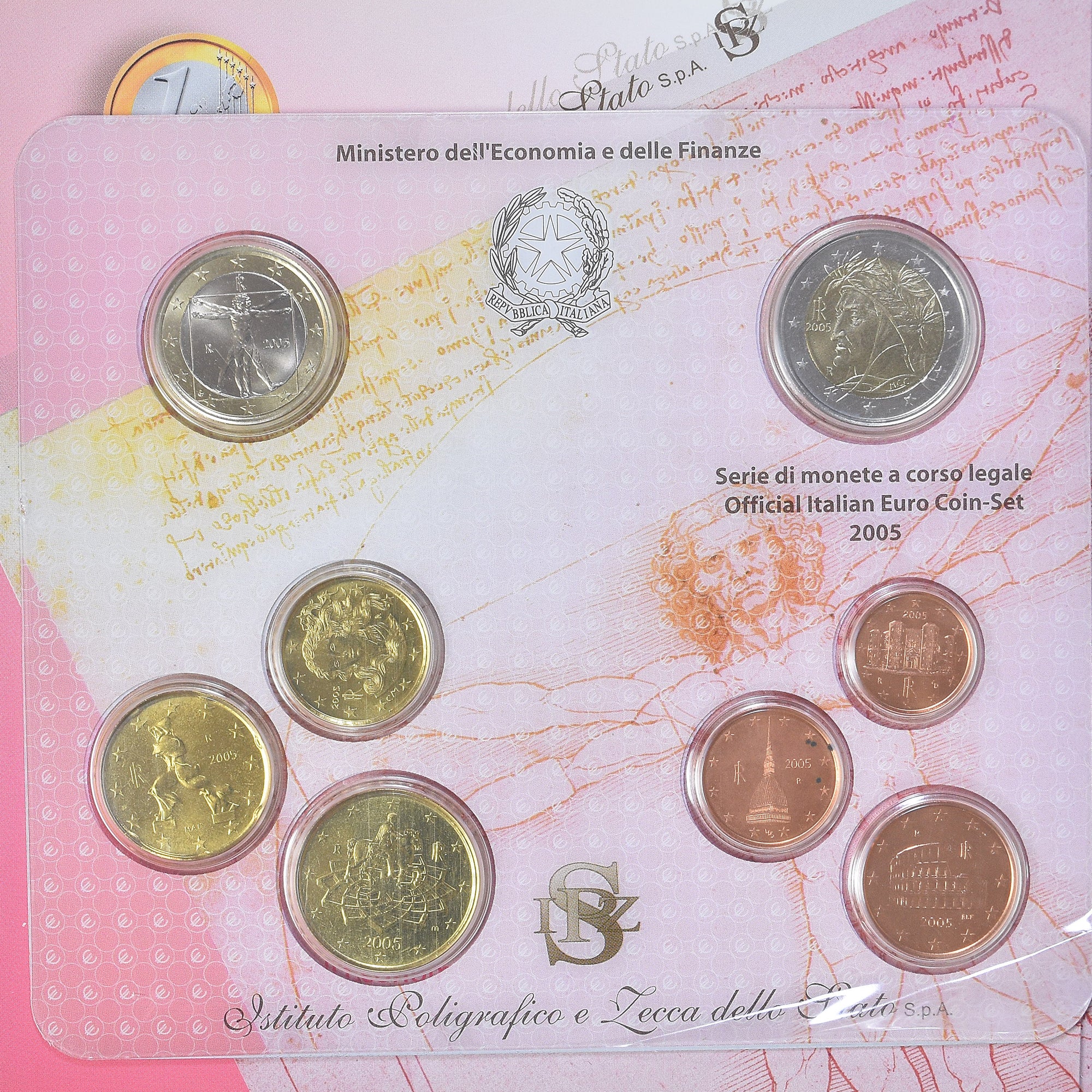 Italy, Set 1 ct. - 2 Euro, 2005, Rome, Coin card.FDC, MS(65-70)