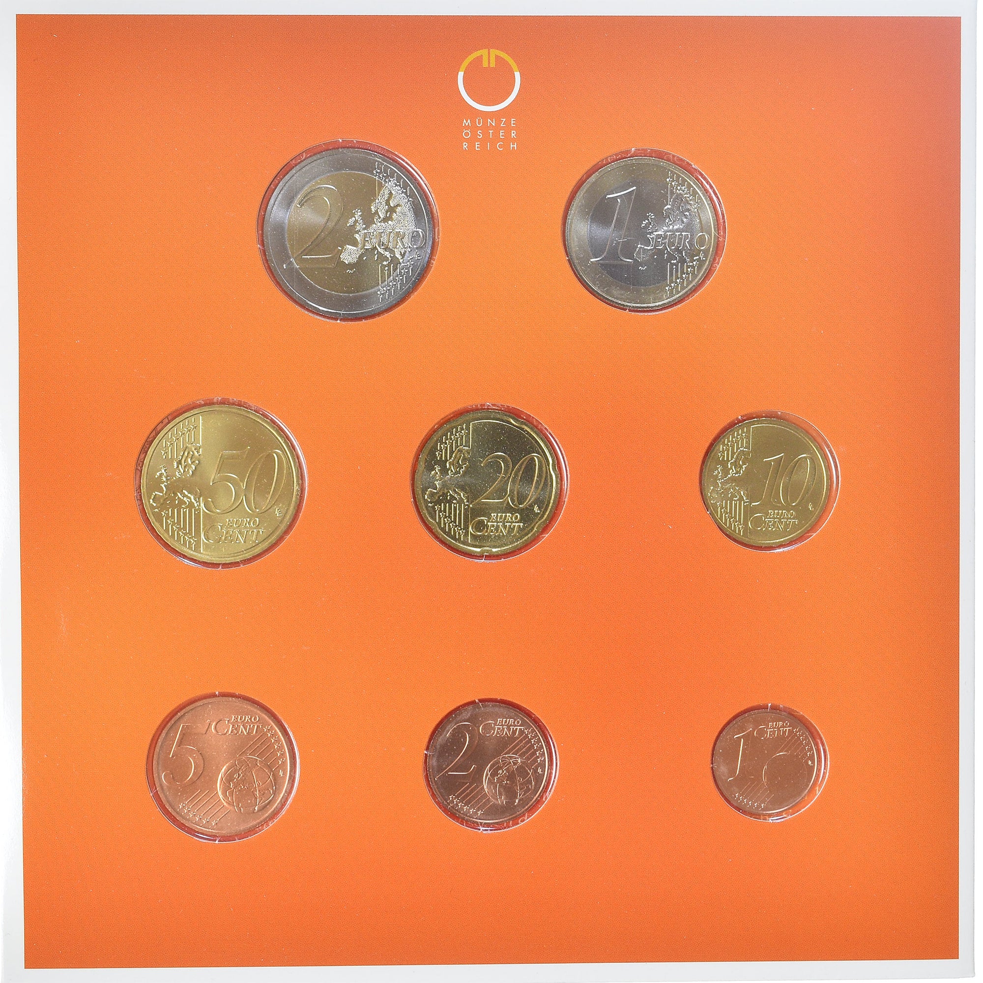 Oostenrijk, Set 1 ct. - 2 Euro, 2008, Vienna, FDC, FDC, n.v.t.