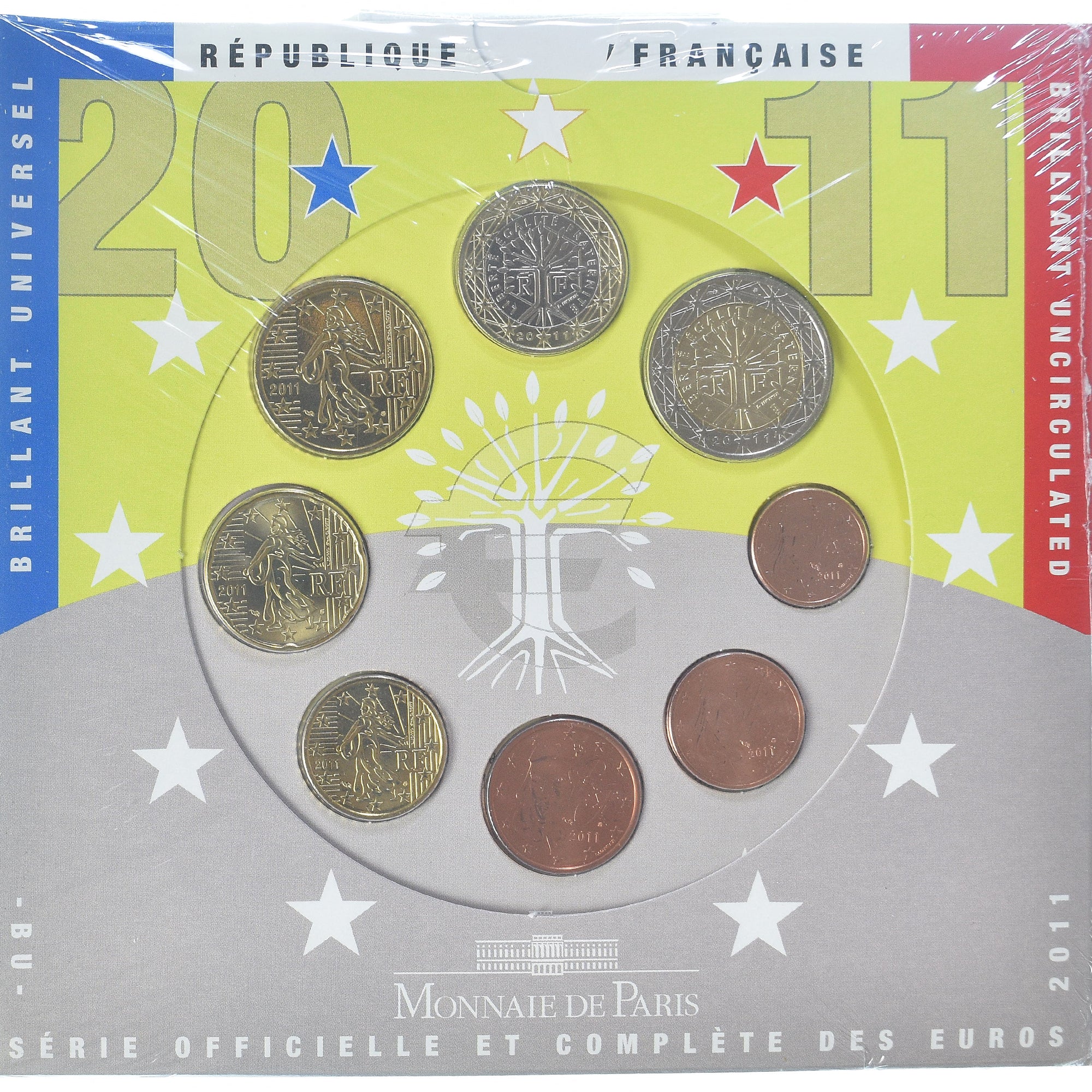 Francia, Coffret 1c. à 2€, 2011, Monnaie de Paris, FDC.BU, FDC, N.C.