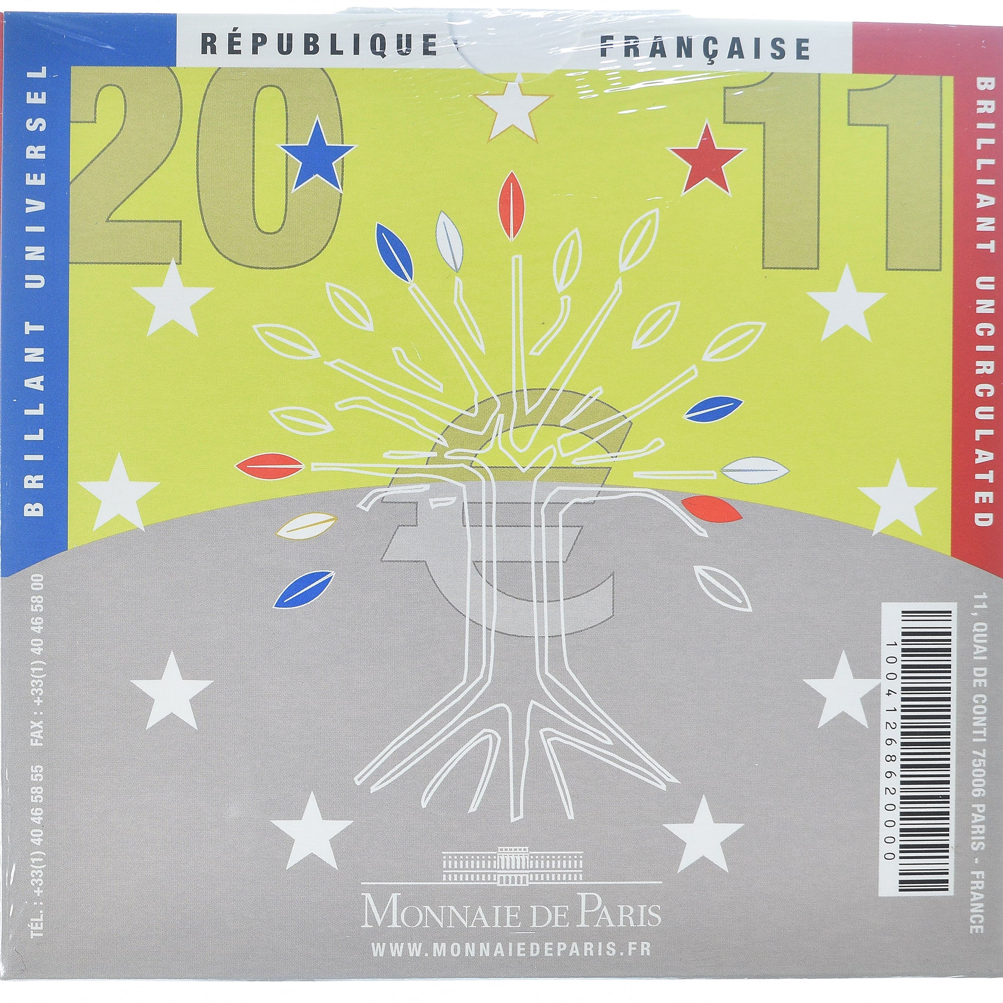Francia, Coffret 1c. à 2€, 2011, Monnaie de Paris, FDC.BU, FDC, N.C.