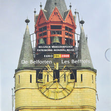 Belgique, Coffret 1c. à 2€ + jeton, Les Beffrois, 2008, Bruxelles, FDC, FDC