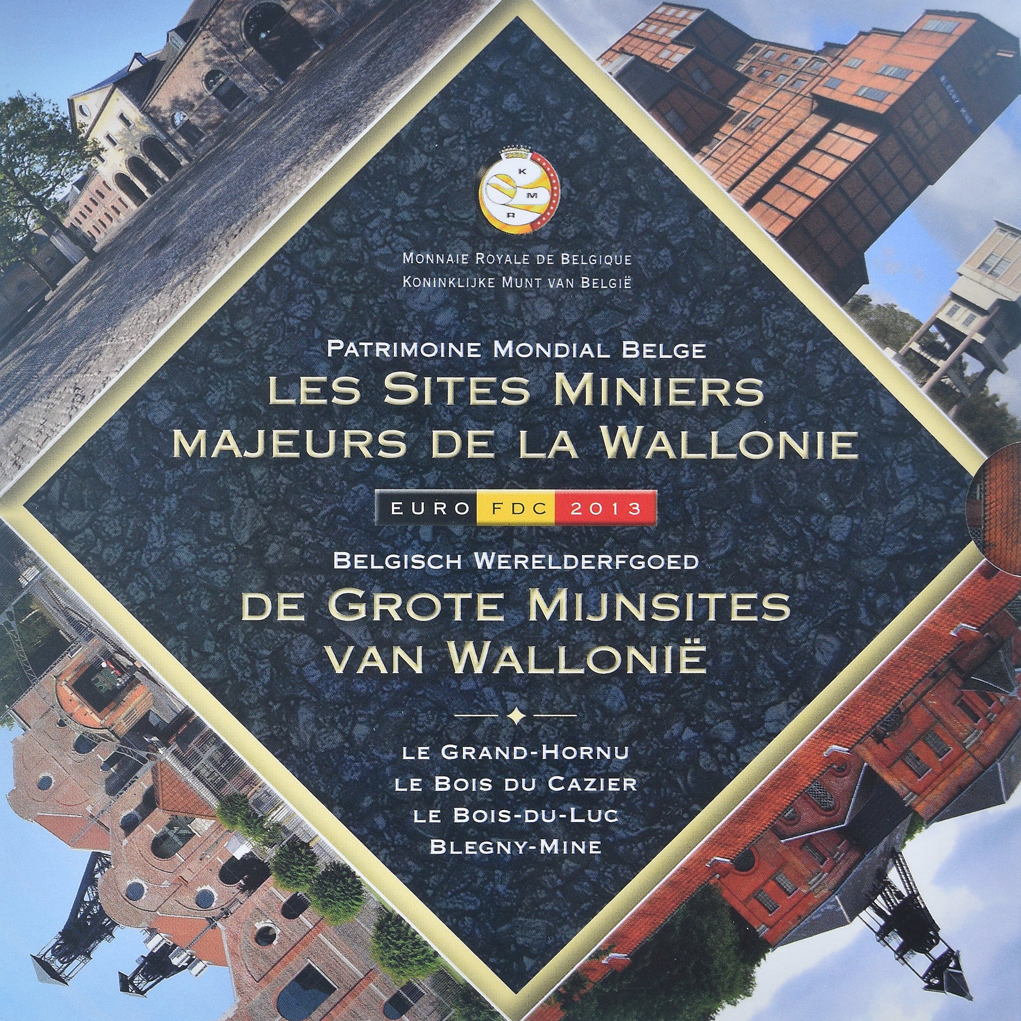 Belgium, Coffret 1c. à 2€ + jeton, Sites Miniers de Wallonie, 2013, Brussels