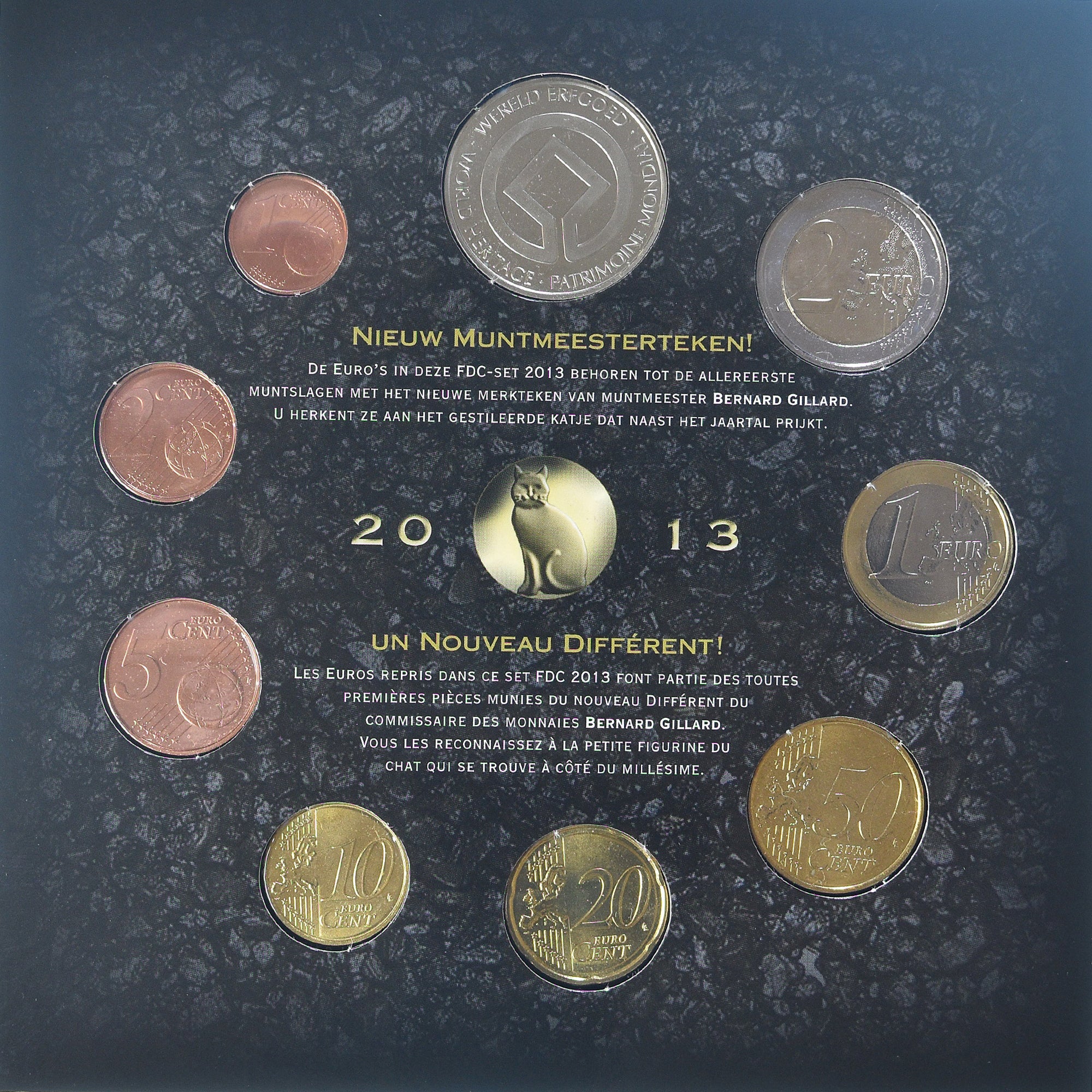 Belgium, Coffret 1c. à 2€ + jeton, Sites Miniers de Wallonie, 2013, Brussels