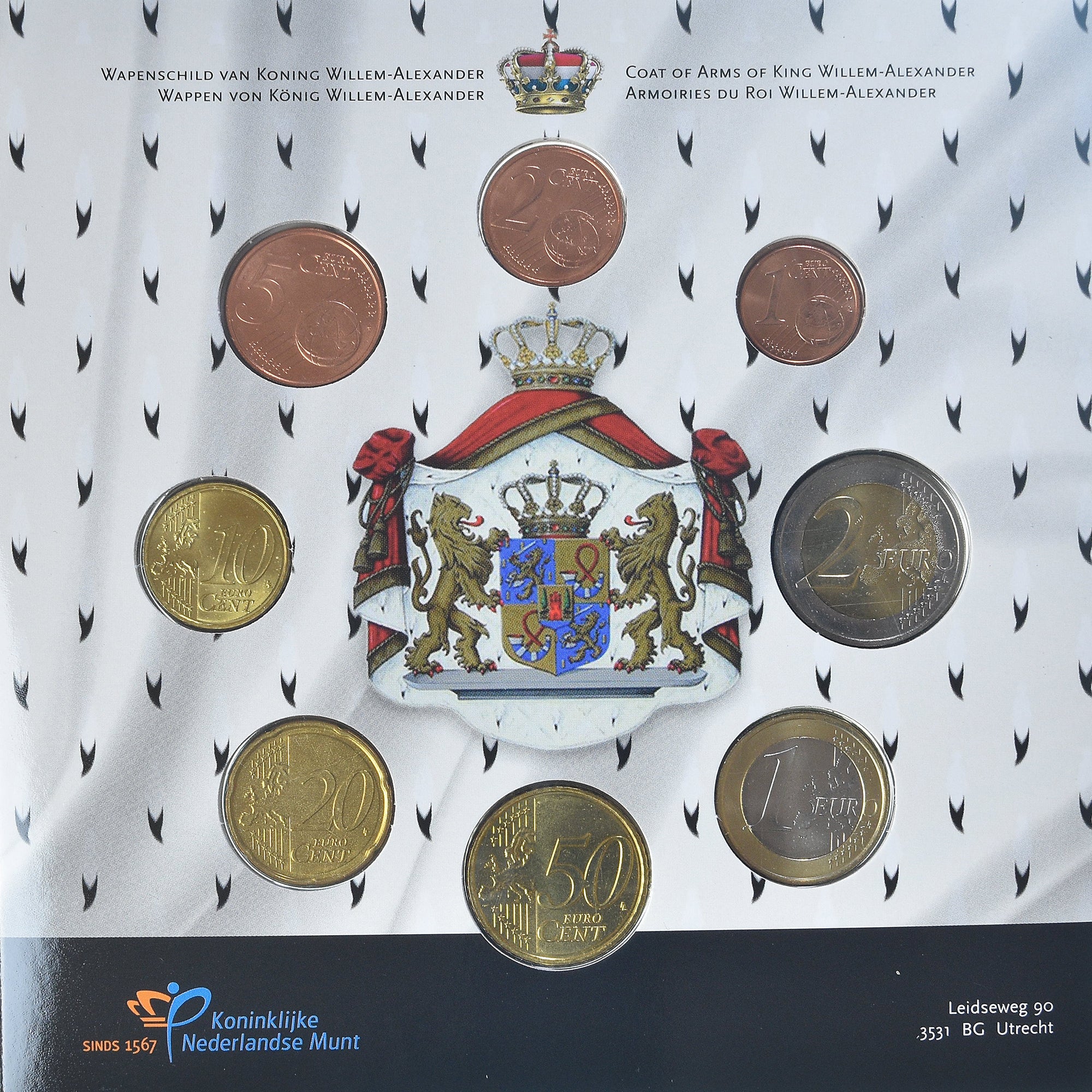 Benelux, 3x 1 ct. - 2€ + Token, euro set, 2014, FDC, MS(65-70)