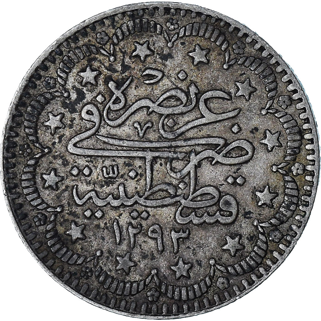 Turquía, Ottoman Empire, Abdul Hamid II, 5 Kurus, 1906/AH1293, Istanbul, EBC