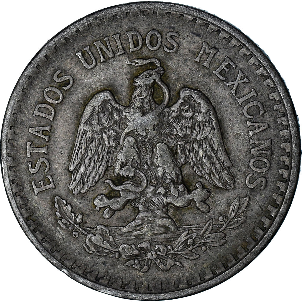 Mexico, 1 Peso, 1918, Mexico City, AU(50-53), Silver, KM:454