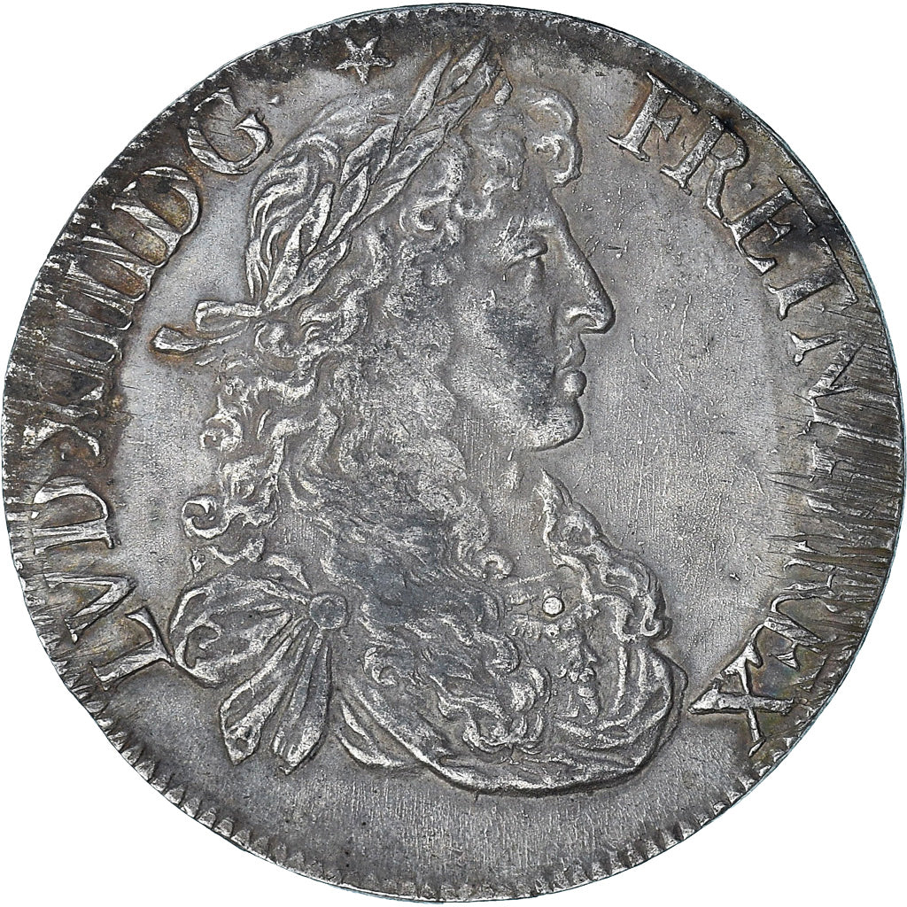 Francja, Louis XIV, Écu au buste juvénile, 1665, Rennes, 2ème poinçon