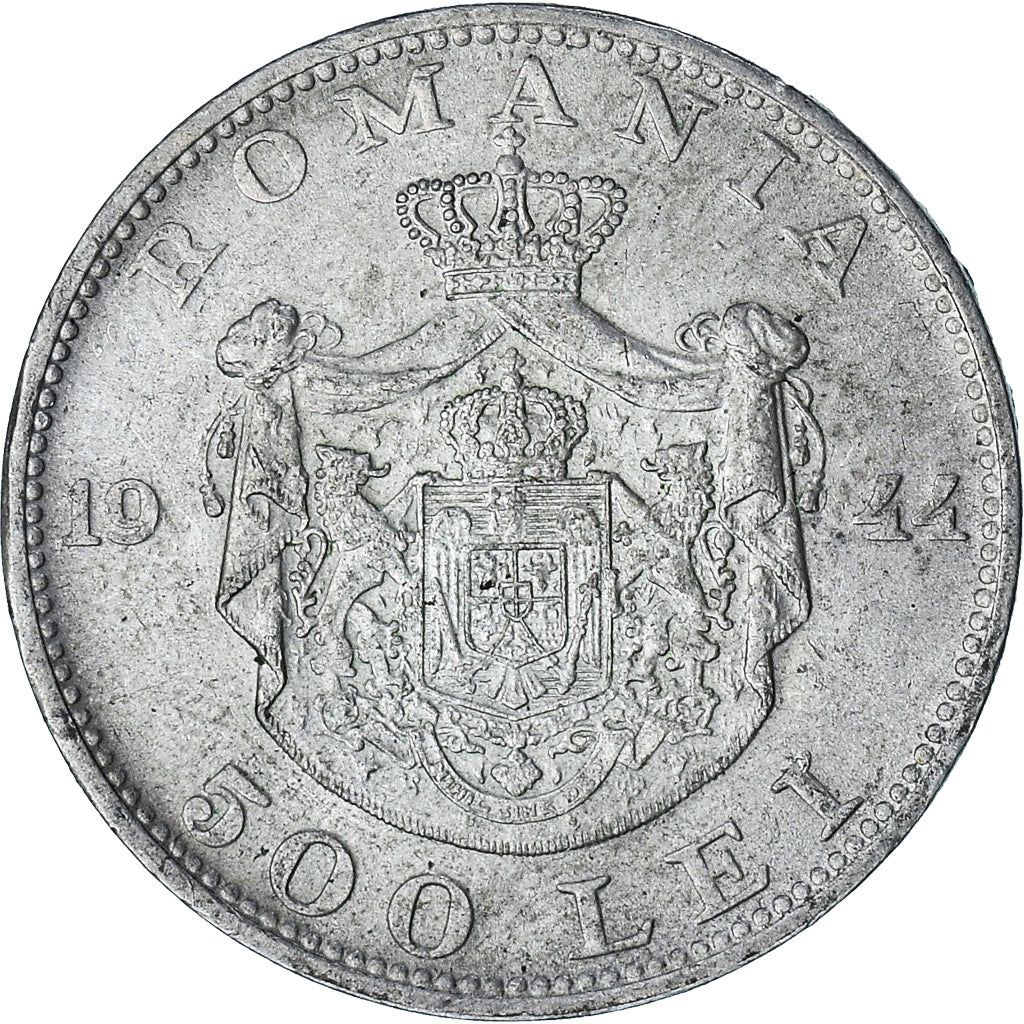 Roménia, Mihai I, 500 Lei, 1944, Bucharest, AU(55-58), Prata, KM:65