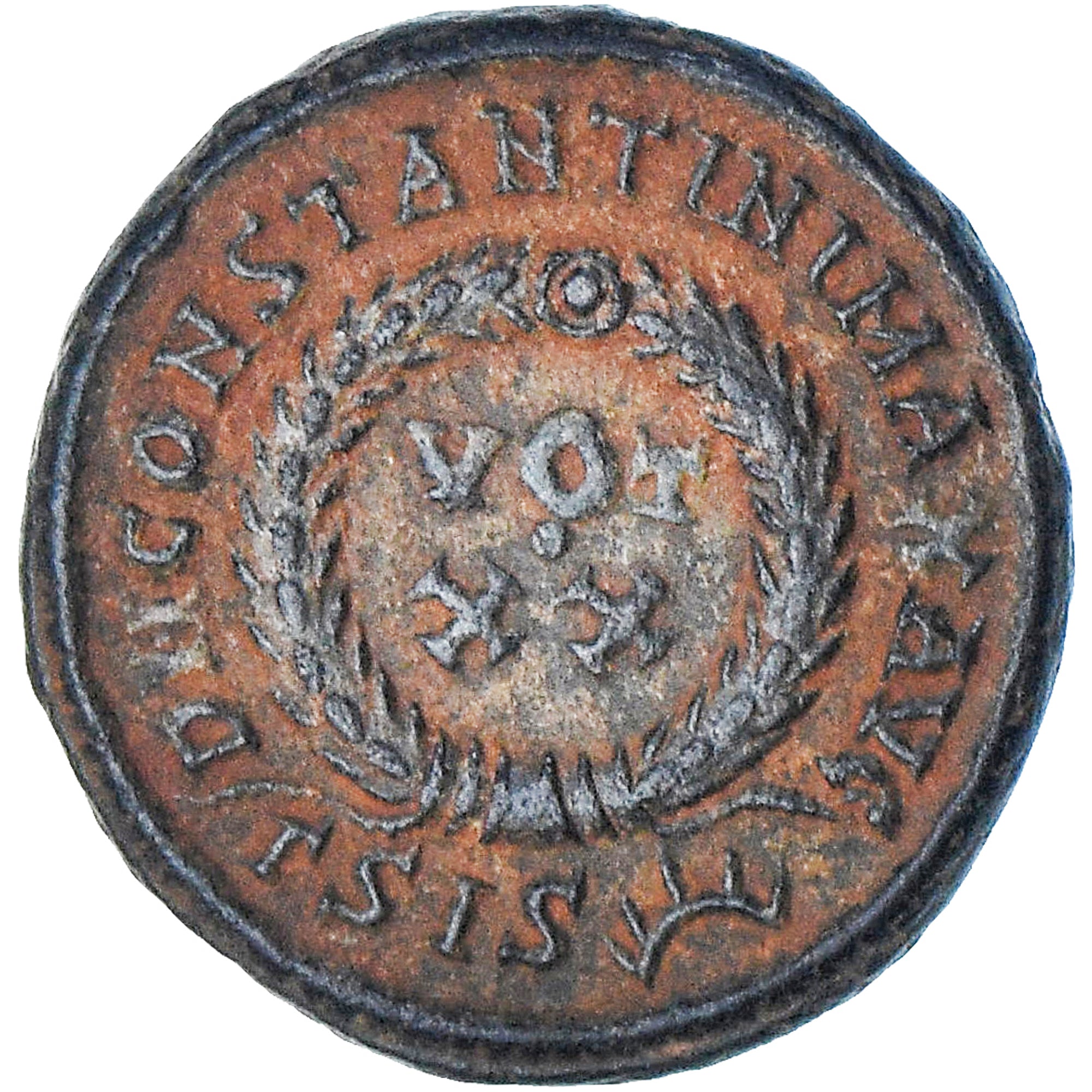 Constantine I, Follis, 321-324, Siscia, BB+, Bronzo, RIC:180