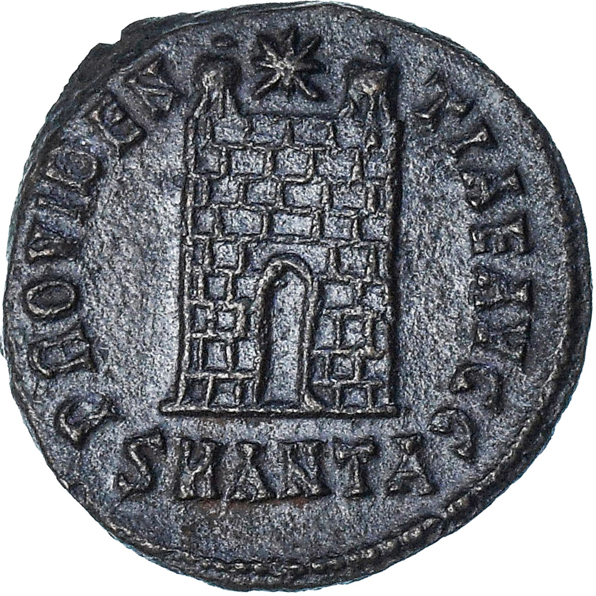 Constantine I, Follis, 327-329, Antioch, SPL-, Bronzo, RIC:78