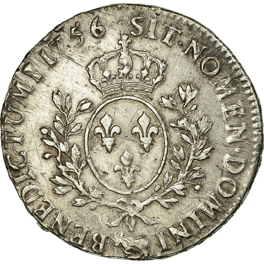 Coin, France, Louis XV, Écu de Béarn au bandeau, Ecu, 1756, Pau, EF(40-45)