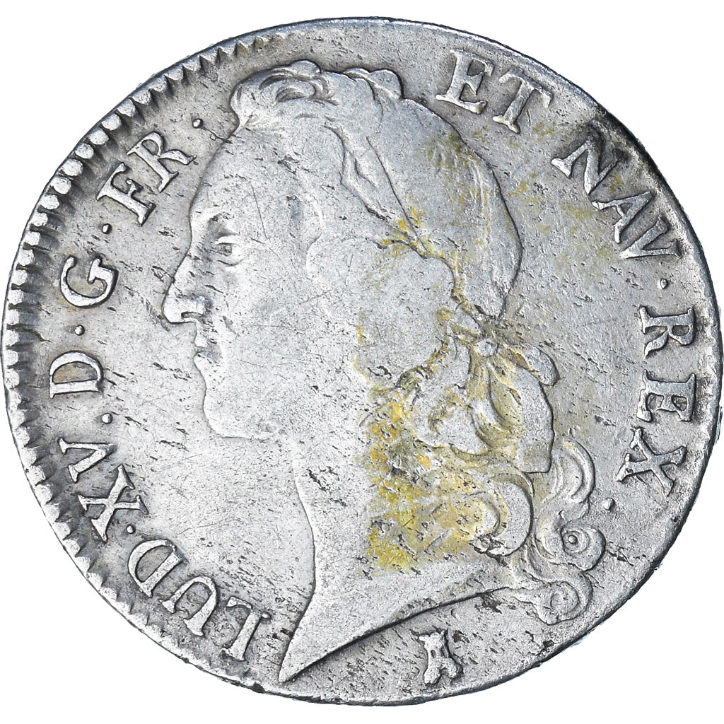 Frankrijk, Louis XV, Écu au bandeau, 1749, Nantes, FR, Zilver, Gadoury:322