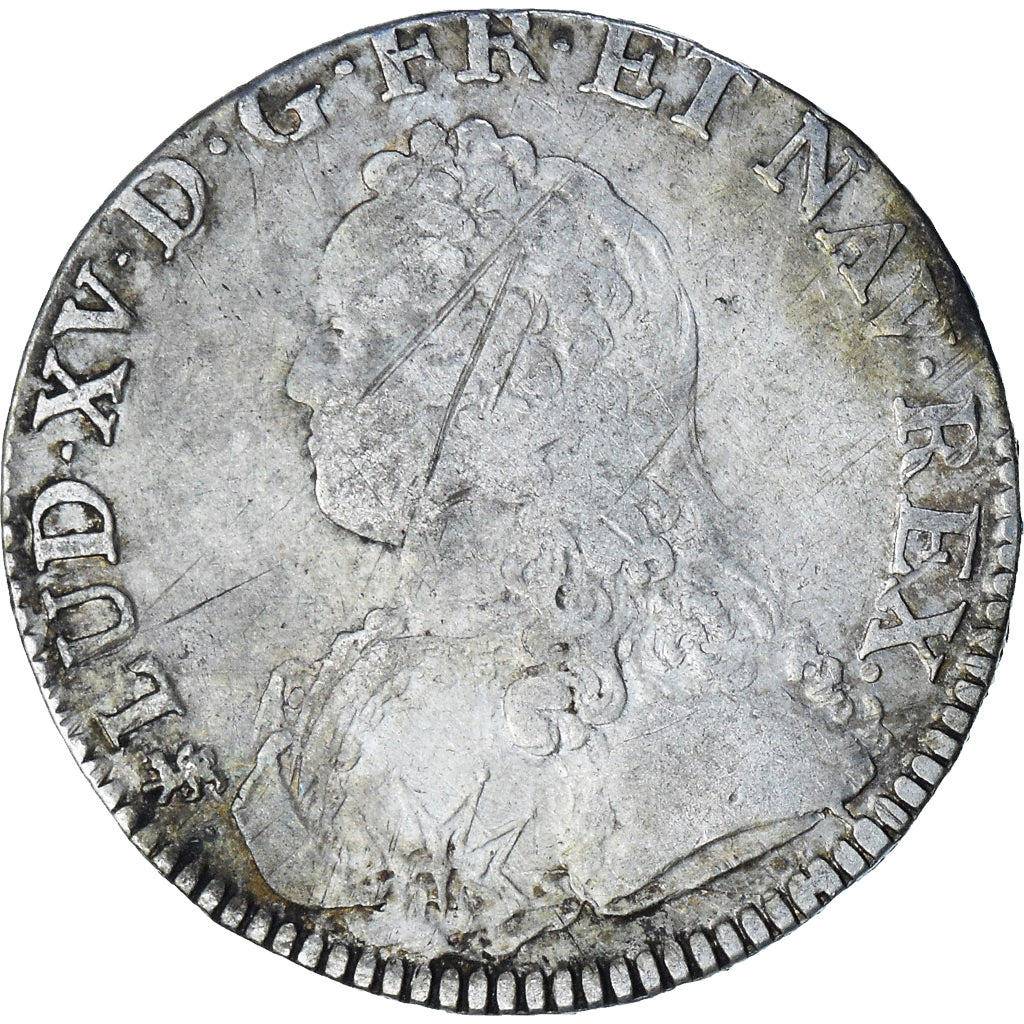 France, Louis XV, Ecu aux branches d'olivier, 1735, Nantes, VF(20-25), Silver