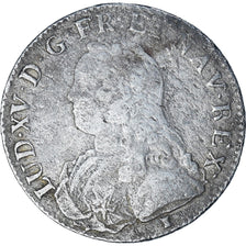 France, Louis XV, Ecu aux branches d'olivier, 1726, Rennes, VF(20-25), Silver