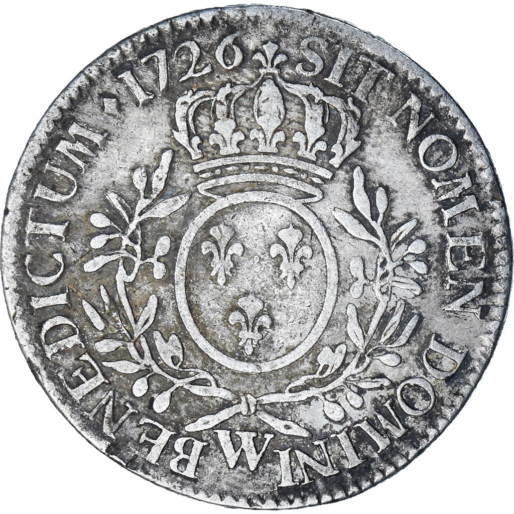 France, Louis XV, Ecu aux branches d'olivier, 1726, Lille, VF(20-25), Silver