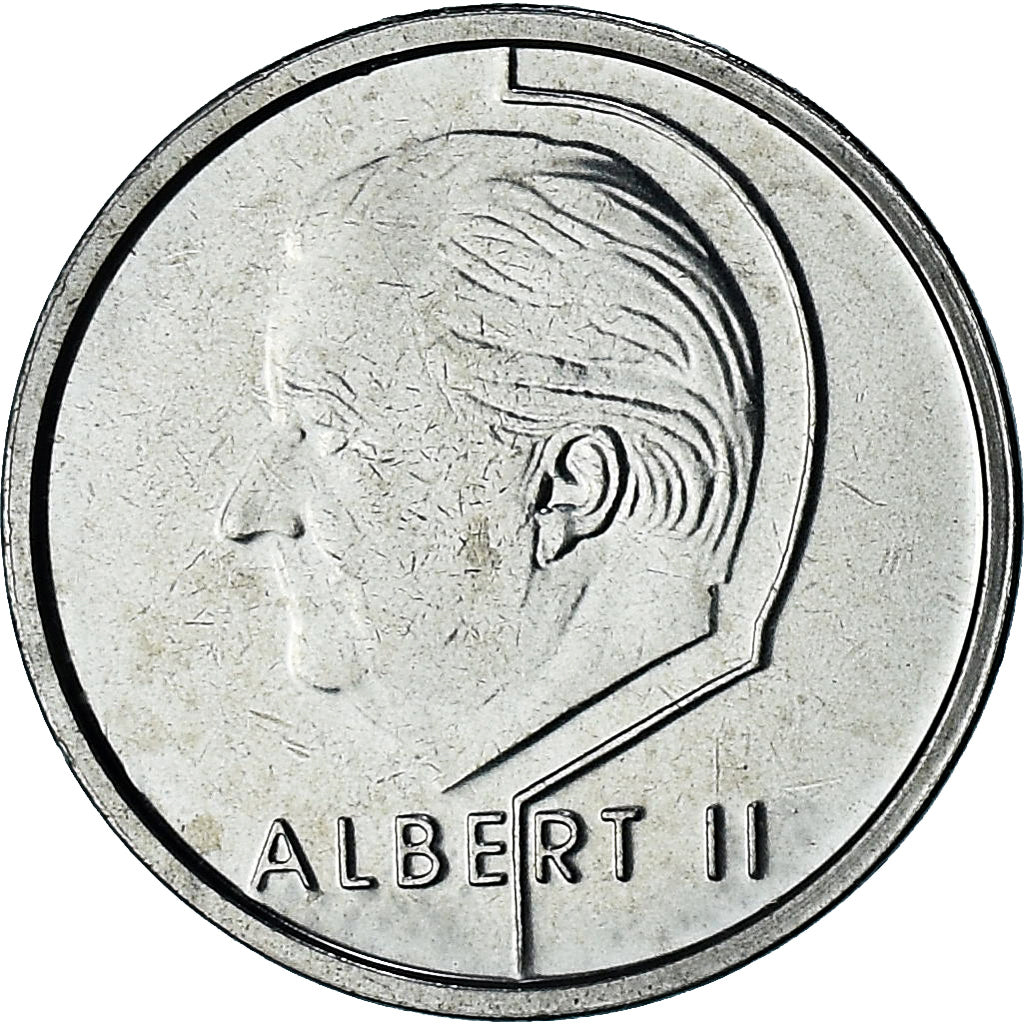 Bélgica, Albert II, 1 Franc, 2001, série FDC, MS(65-70), Ferro Niquelado