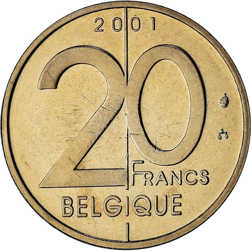 Belgium, Albert II, 20 Francs, 20 Frank, 2001, série FDC, MS(65-70)