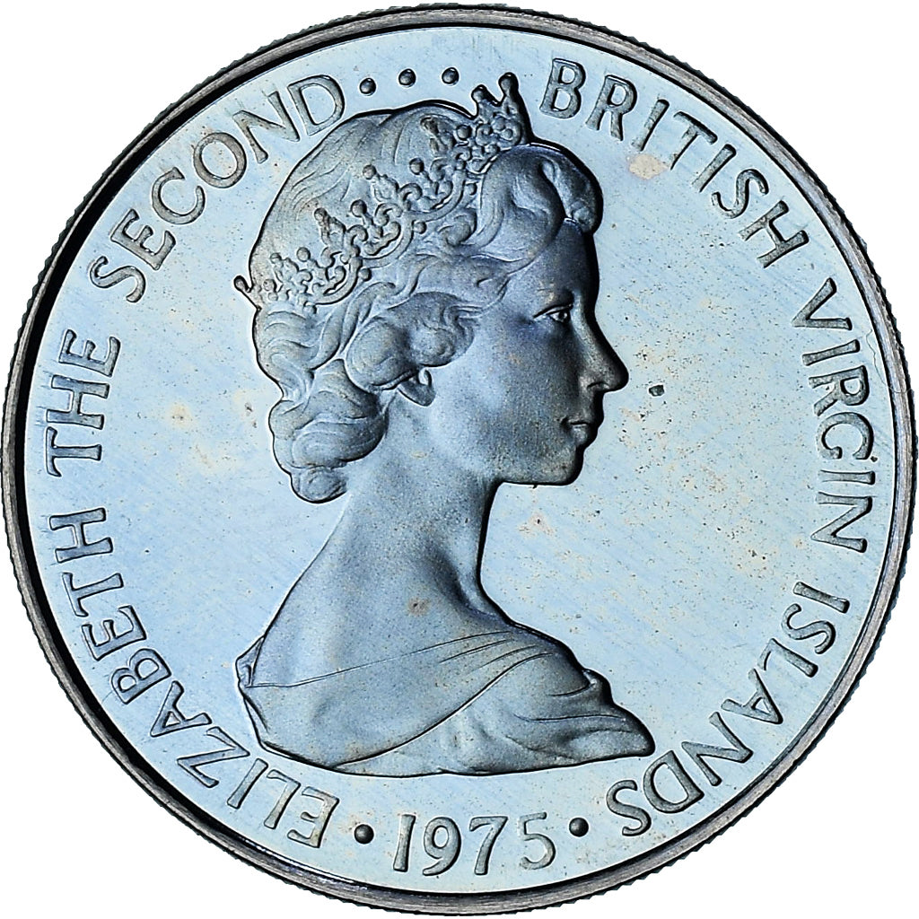 BRITISH VIRGIN ISLANDS, Elizabeth II, 10 Cents, 1975, Franklin Mint, Proof