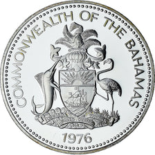 Bahamas, Elizabeth II, 2 Dollars, 1976, Proof, MS(64), Silver, KM:66a