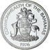Bahamy, Elizabeth II, 2 Dollars, 1976, Proof, MS(64), Srebro, KM:66a