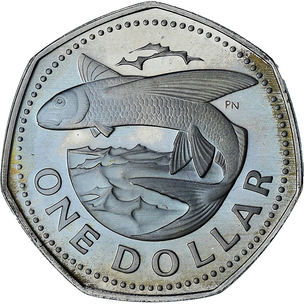 Barbade, Dollar, 1975, Proof, SPL+, Du cupronickel, KM:14.1