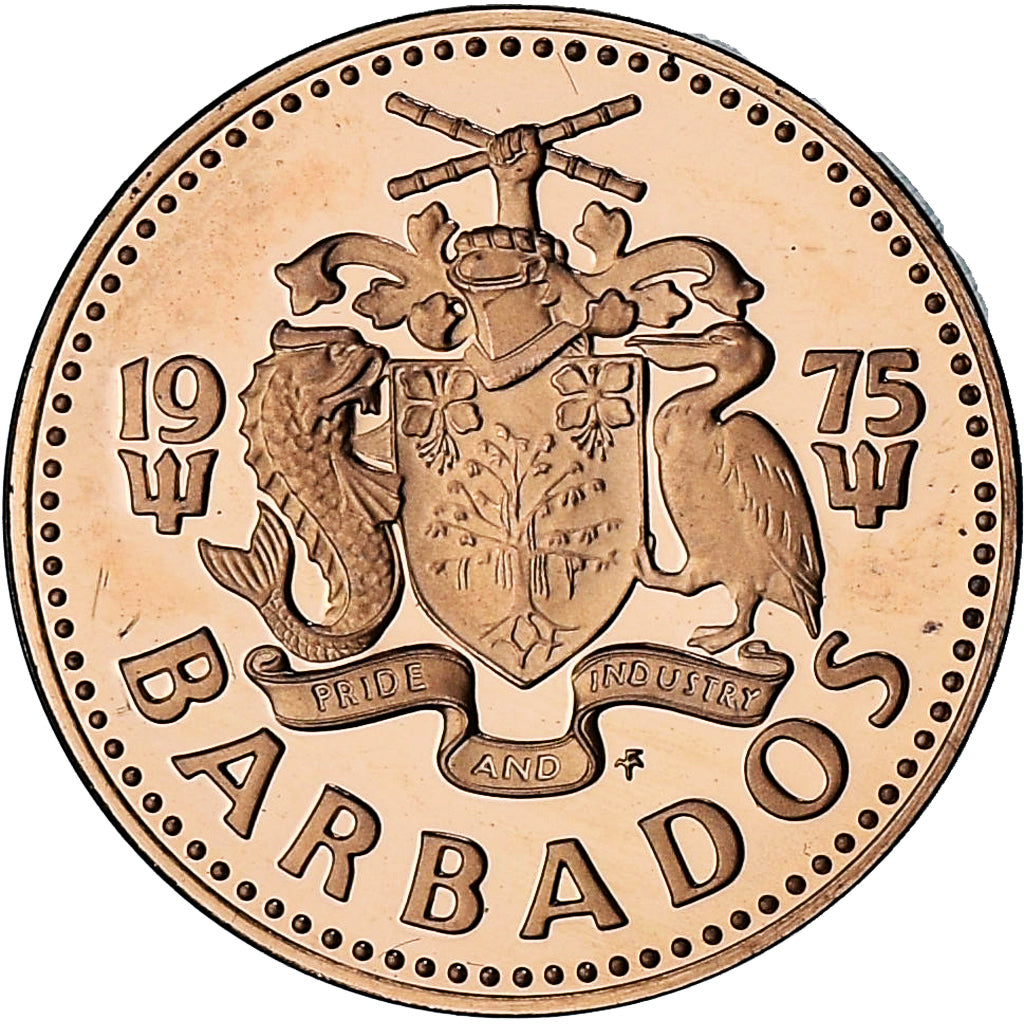 Barbados, Cent, 1975, Proof, MS(64), Bronze, KM:10