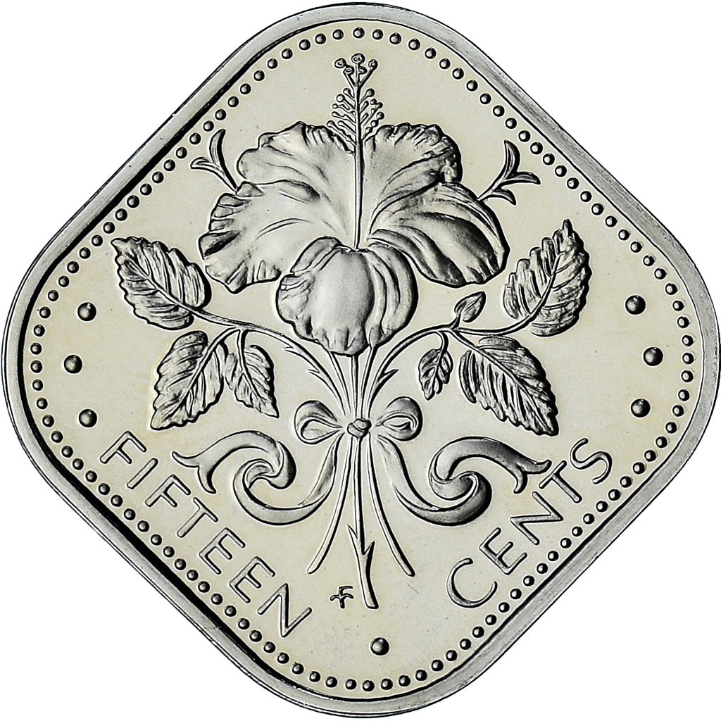 Bahamas, Elizabeth II, 15 Cents, 1976, Proof, MS(64), Cupronickel, KM:62