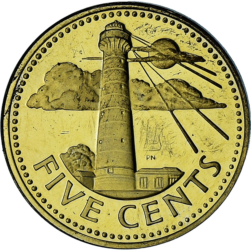 Barbados, 5 Cents, 1975, Proof, MS(64), Brass, KM:11