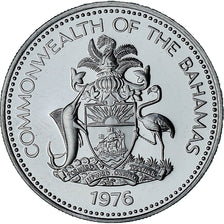 Bahamas, Elizabeth II, 25 Cents, 1976, Proof, MS(64), Nickel, KM:63.1