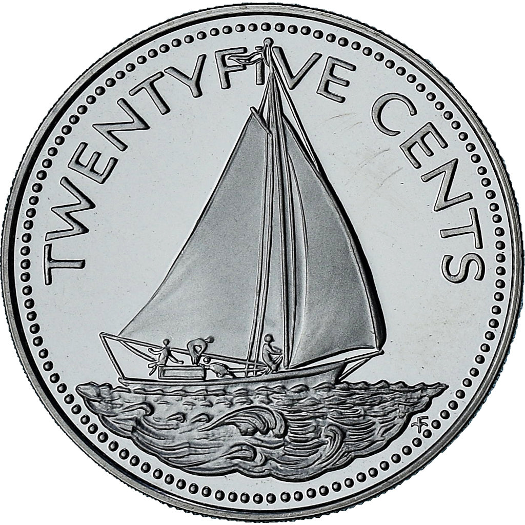 Bahamas, Elizabeth II, 25 Cents, 1976, Proof, MS(64), Nickel, KM:63.1