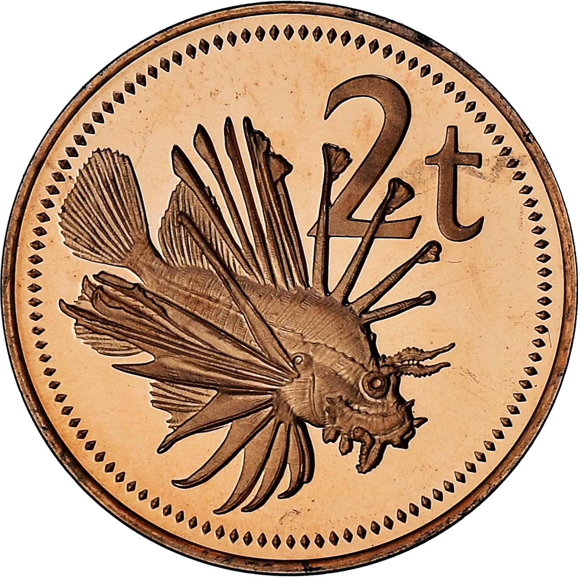 Papua New Guinea, 2 Toea, 1975, Proof, UNZ+, Bronze, KM:2