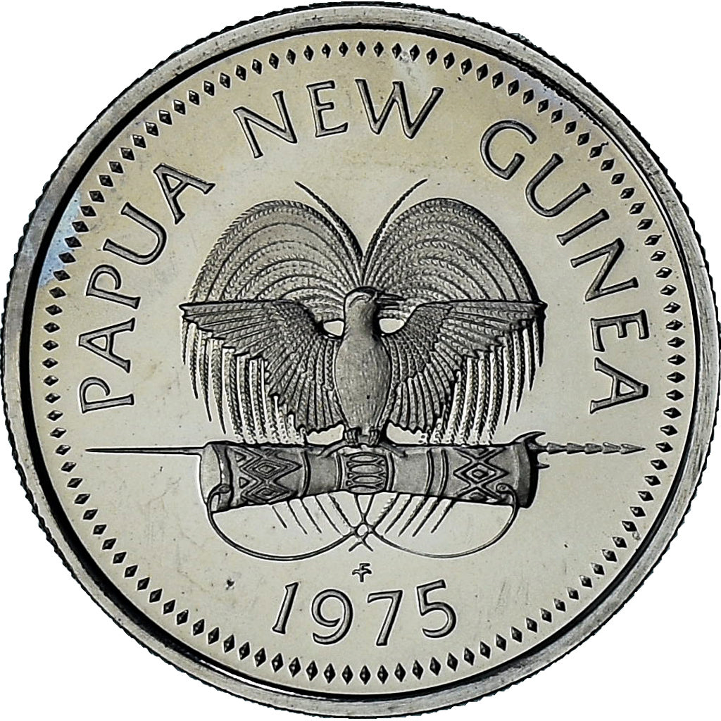 Papua New Guinea, 5 Toea, 1975, Proof, MS(64), Cupronickel, KM:3