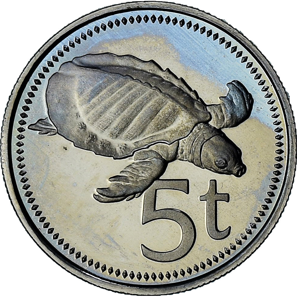 Papua New Guinea, 5 Toea, 1975, Proof, MS(64), Cupronickel, KM:3