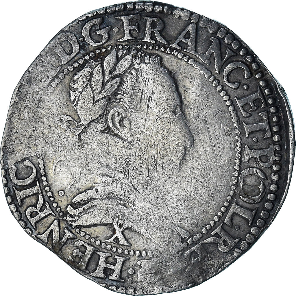 France, Henri III, Franc au Col Plat, 1579, Amiens, TB+, Argent, Gadoury:496